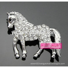 handsome clear CZ stone horse animal brooch jewelry